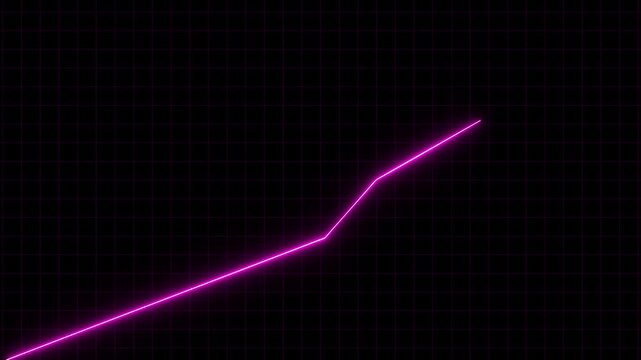 Futuristic Neon Arrow Business Growth Animation with Financial Chart, Stock Market Trend, Digital Finance Technology and Upward Success Concept