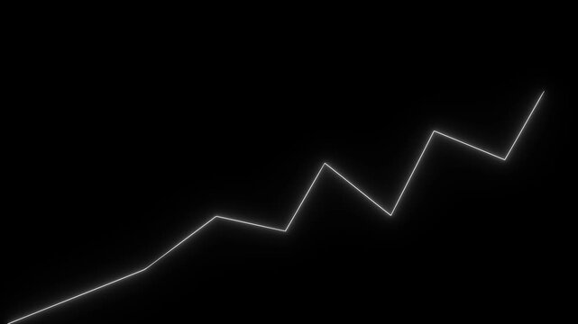 Futuristic Neon Arrow Business Growth Animation with Financial Chart, Stock Market Trend, Digital Finance Technology and Upward Success Concept