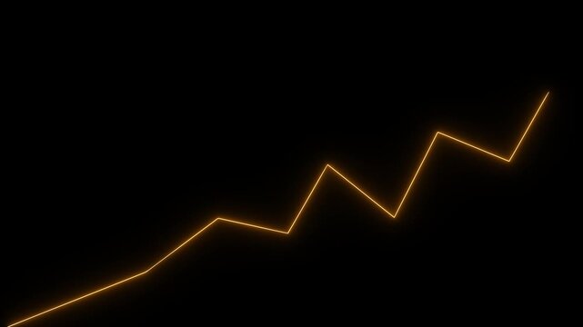 Futuristic Neon Arrow Business Growth Animation with Financial Chart, Stock Market Trend, Digital Finance Technology and Upward Success Concept