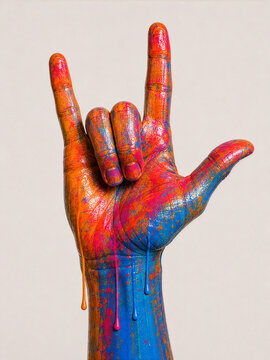 Colourful Hand Gesture - I Love you