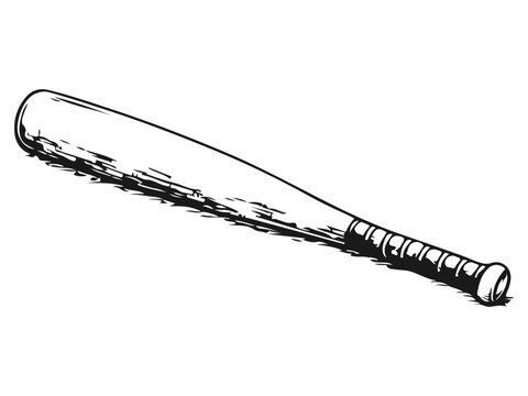 Hand Drawn Baseball Bat Sport Illustration