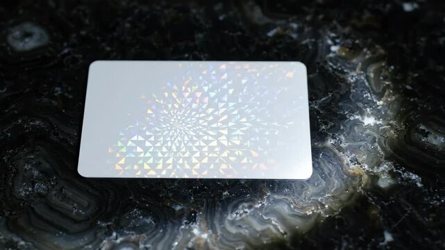 Hologram card security plastic identification blank card iridescent pattern geometric design data protection access control technology fraud