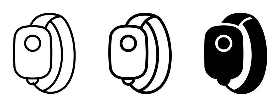 Wearable Panic Button Icons, Emergency Alert Device Vector Set, Safety Device Graphics