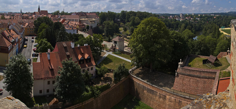View of Cheb (Eger) from the castle, Czech Republic, Europe
