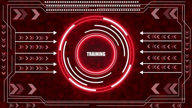 Traning Concept Infographic Animation Business Finance Security Ideas Shopping Real Estate Growth.Round scanner animation on dot pattern.