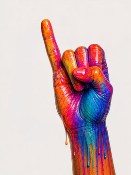 Colourful Hand Gesture J