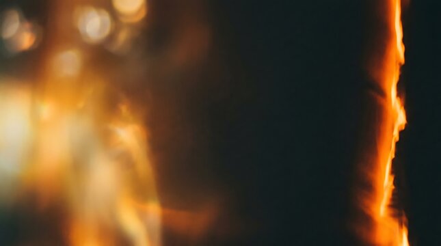 Bright fire flames burning in the dark night