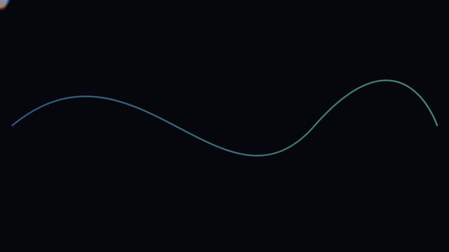 Minimalist sine wave animation: smooth glowing neon line motion on 4k black background, abstract motion minimalist