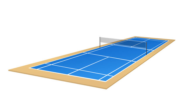 Vector blue badminton court.