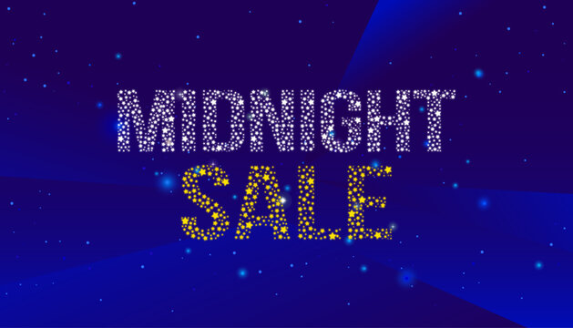 Midnight Sale banner. Vector Illustration