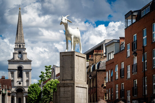 I Goat Sculpture by Kenny Hunter in Spitalfields London