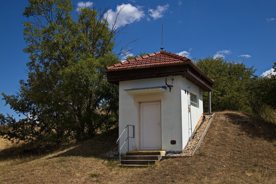 Water tank on the Santon hill at the village Tvarozna,Czech Republic,Europe
