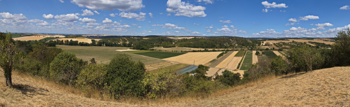 Panoramic view from the hill Santon at the village Tvarozna,Czech Republic,Europe
