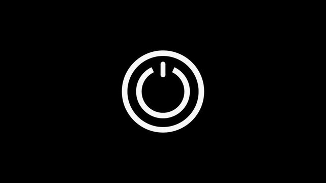 Power Button Icon with On Off Switch for Modern Digital Interface Animation video.