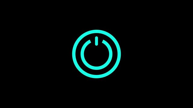 Power Button Icon with On Off Switch for Modern Digital Interface Animation video.