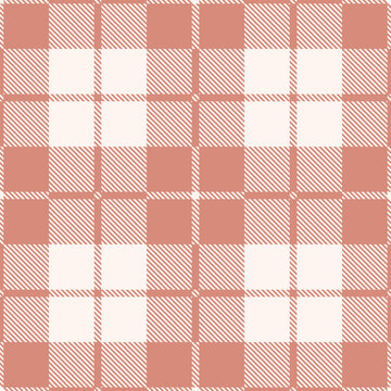 Blush Pink and Peach Tartan Plaid Seamless Pattern Vector Texture for Nursery Decor and Spring Apparel