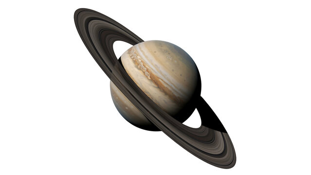 Planet saturn with visible rings isolated graphic astronomy universe celestial astrophysics exploration discovery scientific isolated background