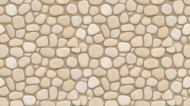 Seamless pattern of flat grey stones on green grass background