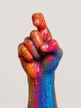 Colourful Hand Gesture X