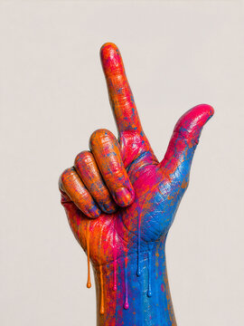 Colourful Hand Gesture Z