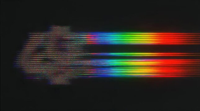 Channel logo abstract glitch motion background with vibrant color streaks and motion blur for broadcast branding
