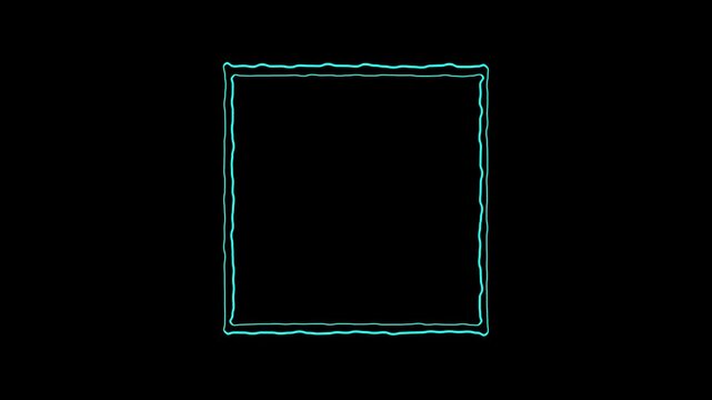 Abstract geometric border animation on black background