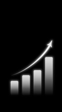 Abstract animation of a growth chart in different colors with a diagram consisting of four growing columns.