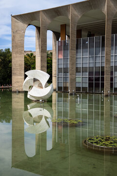 Brasilia, Federal District, Brazil, June 21, 2026: The Meteor, Sculpture by Bruno Giorgi, at Itamaraty Palace, Ministry of Foreign Relations, representing the five continents.