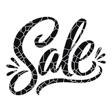 Sale word calligraphy with mosaic stained glass pattern effect calligraphy lettering typography