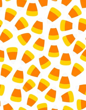 Seamless Pattern of Festive Candy Corn for Halloween