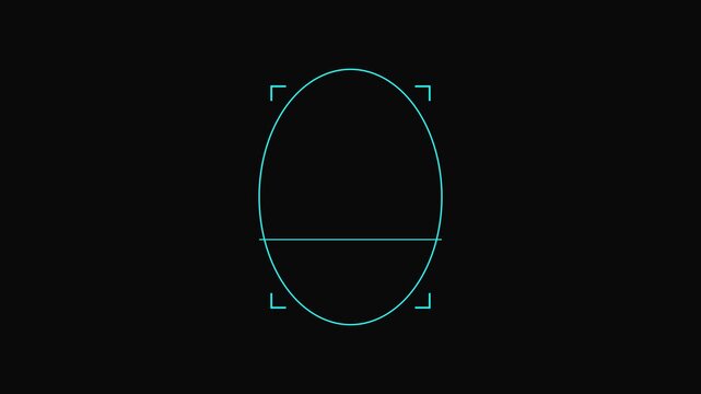 Digital face recognition scan interface with biometric security hud overlay animation 4k scanner