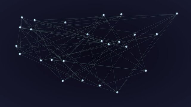 Digital network connection map of the united states, abstract technology animation 4k background, with glowing nodes, and lines