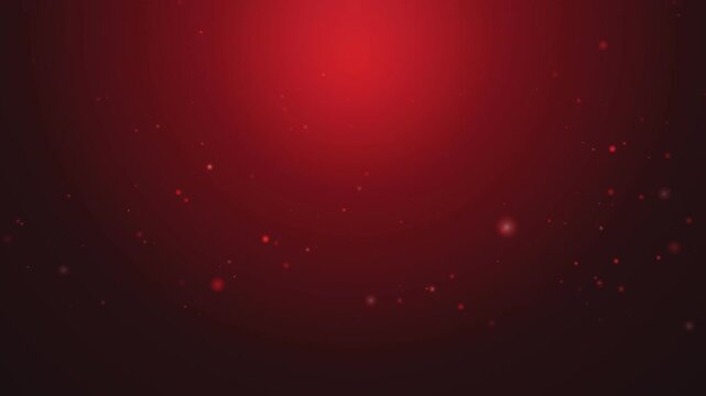 Red background with floating particles and cinematic light glow for holiday festive motion graphics animation.