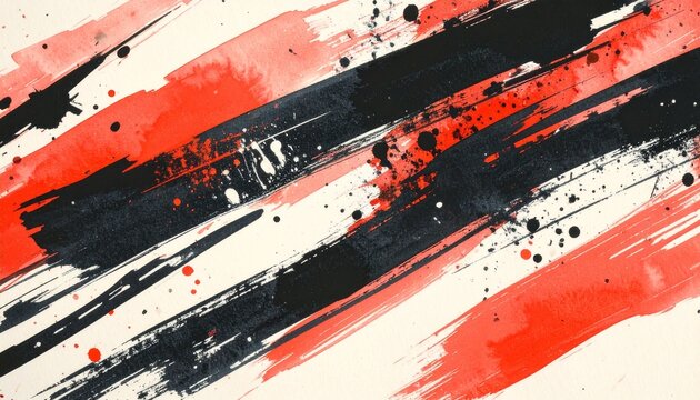 A bold abstract watercolor painting on canvas with strong, contrasting strokes