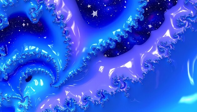 Decorative space-themed backdrop featuring fractal patterns for kids