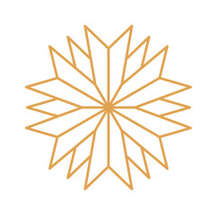 Obraz premium Star Snowflake Radial Burst Geometric Line Art