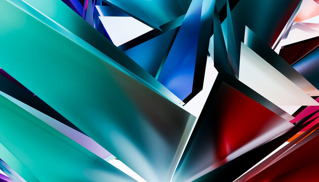 Bright abstract geometric shards in vivid color composition