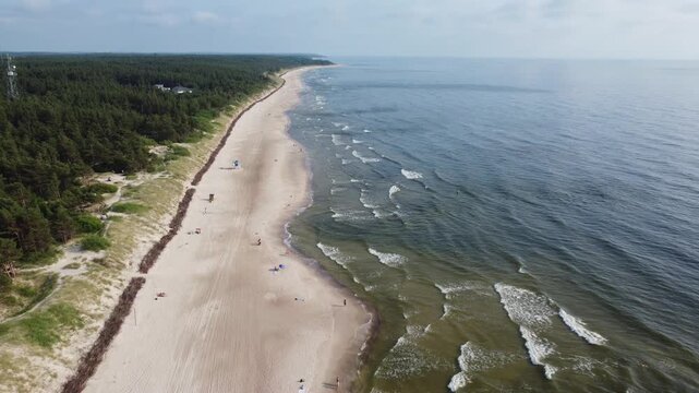 Beach coastline drone shot