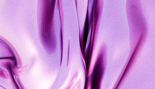 Pink satin fabric background with soft flowing folds