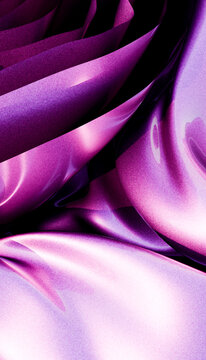 Abstract pink fabric folds with luminous purple texture
