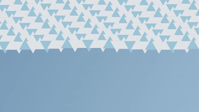 Abstract geometric pattern with small floating blue triangles over a soft gradient background.