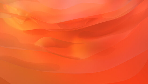 Abstract orange translucent fabric waves and soft texture