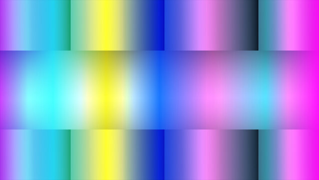 Grid layout background with rectangular sections displaying vibrant rainbow gradient transitions.