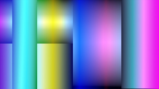 Geometric block composition with vertical color gradients and split screen abstract design style.