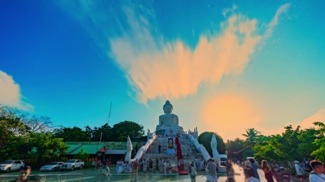 Phuket,Thailand. July 12-2026. The annual Dhutanga pilgrimage brings 150 Buddhist monks to Phuket's Big Buddha Temple, where devotees gather with deep faith to make merit 