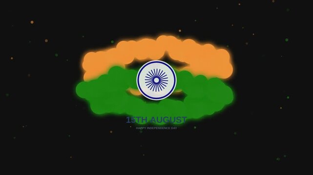 Indian flag motion graphics celebrating happy independence day 15th august.