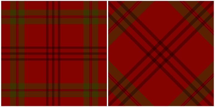 Red and green checkered pattern, plaid fabric for textile and fabric design, Scottish tartan pattern
