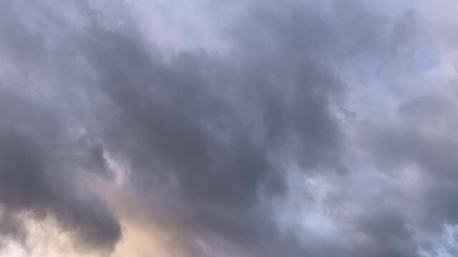 Time Lapse Sunset Clouds. Fast Motion Of Clouds On Evening Sky Timelapse