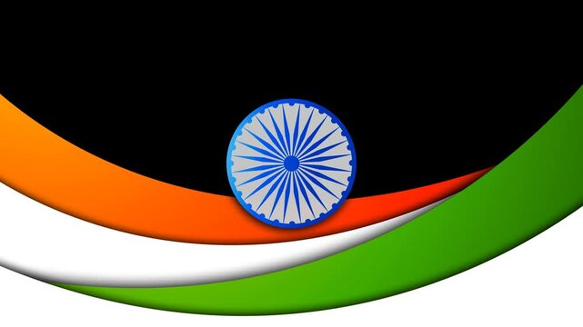 Artistic graphic design featuring the Indian national election symbol with a blue chakra wheel isolated on a clean white space.