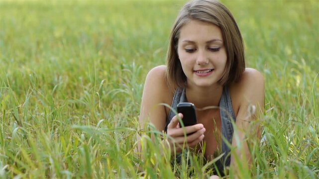 Girl speaks on phone